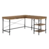 Pemberly Row Contemporary L-shaped Wooden Desk In Brown Oak Finish -CYMAX Sales 2774775 L