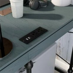 Pemberly Row Contemporary L-shaped Wooden Desk In Antique Blue 13 Pemberly Row Contemporary L-shaped Wooden Desk In Antique Blue -CYMAX Sales 2774776 6 L