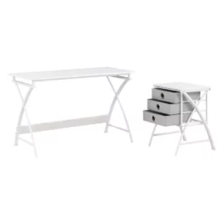 Olympic 48" Desk In White Metal -CYMAX Sales 2774787 2 L