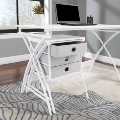 Olympic 48" Desk In White Metal -CYMAX Sales 2774787 9 L