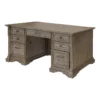 Pemberly Row Wood Double Pedestal Executive Office Desk In Light Brown -CYMAX Sales 2775186 15 L