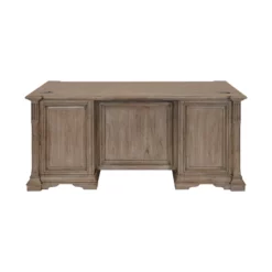 Pemberly Row Wood Double Pedestal Executive Office Desk In Light Brown -CYMAX Sales 2775186 18 L