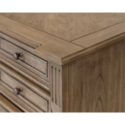 Pemberly Row Wood Double Pedestal Executive Office Desk In Light Brown -CYMAX Sales 2775186 20 L