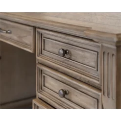 Pemberly Row Wood Double Pedestal Executive Office Desk In Light Brown -CYMAX Sales 2775186 23 L