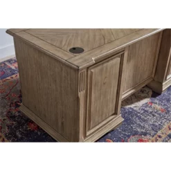 Pemberly Row Wood Double Pedestal Executive Office Desk In Light Brown -CYMAX Sales 2775186 29 L