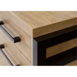 Pemberly Row Modern Wood Laminate Office Desk Fully Assembled Light Brown -CYMAX Sales 2775189 4 L