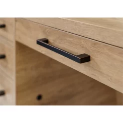 Pemberly Row Modern Wood Laminate Office Desk Fully Assembled Light Brown -CYMAX Sales 2775189 8 L