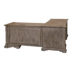 Pemberly Row Wood L-Desk & Return Writing Table Corner Desk In Light Brown -CYMAX Sales 2775191 3 L