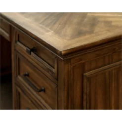 Pemberly Row Credenza Wood Office Desk Writing Table Storage Desk In Brown -CYMAX Sales 2775192 2 L