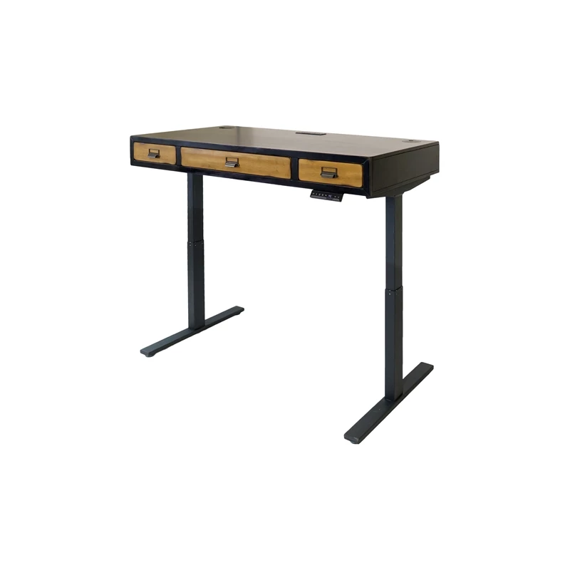 Pemberly Row Mid-Century Wood Electronic Sit/Stand Desk Standing Desk Black 10 Pemberly Row Mid-Century Wood Electronic Sit/Stand Desk Standing Desk Black - Image 8