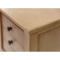 Pemberly Row Modern Wood Half Pedestal Desk Wood Fully Assembled Light Brown -CYMAX Sales 2775197 5 L