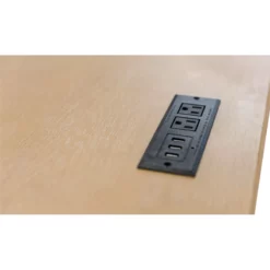 Pemberly Row Modern Wood Half Pedestal Desk Wood Fully Assembled Light Brown -CYMAX Sales 2775197 9 L