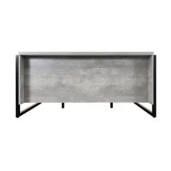 Pemberly Row Modern Wood Laminate Double Pedestal Executive Desk Concrete Gray -CYMAX Sales 2775201 5 L