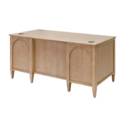 Pemberly Row Modern Wood Double Pedestal Wood Desk Fully Assembled Light Brown 18 Pemberly Row Modern Wood Double Pedestal Wood Desk Fully Assembled Light Brown -CYMAX Sales 2775202 4 L