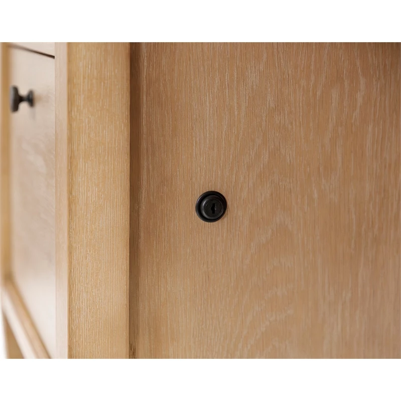 Pemberly Row Modern Wood Double Pedestal Wood Desk Fully Assembled Light Brown 9 Pemberly Row Modern Wood Double Pedestal Wood Desk Fully Assembled Light Brown - Image 7