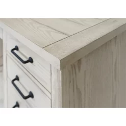 Pemberly Row Assembled Rustic Desk Office Writing Table Wood Credenza In White -CYMAX Sales 2775204 4 L