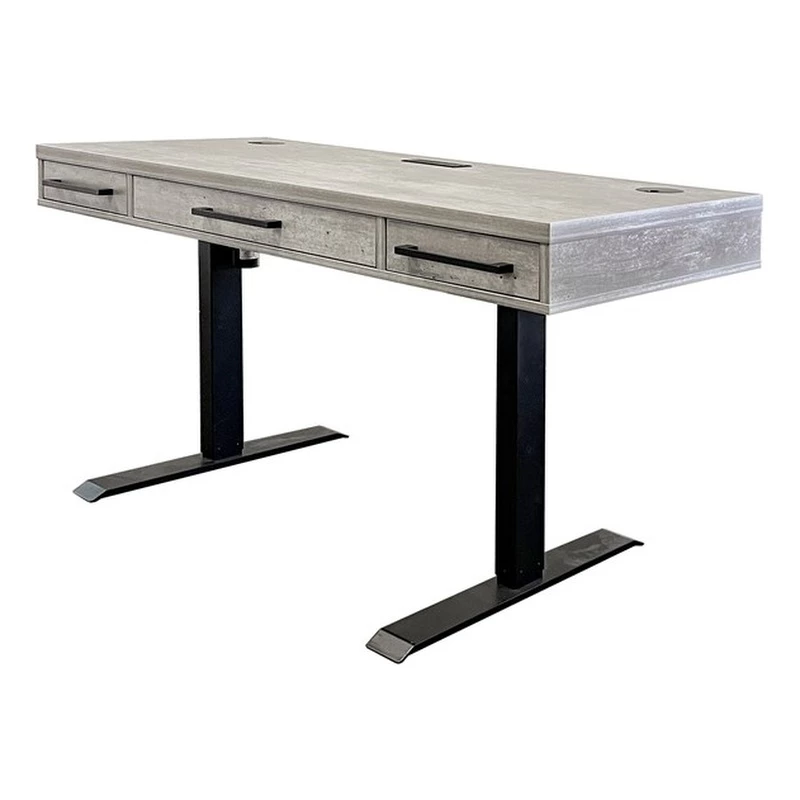 Pemberly Row Modern Wood Laminate Office Electronic Sit Stand Desk Concrete Gray 3 Pemberly Row Modern Wood Laminate Office Electronic Sit Stand Desk Concrete Gray