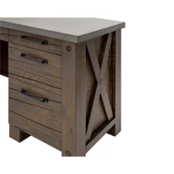 Pemberly Row Home Office Desk Writing Table Wood Credenza Brown Concrete Top 13 Pemberly Row Home Office Desk Writing Table Wood Credenza Brown Concrete Top -CYMAX Sales 2775209 2 L