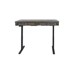 Pemberly Row Wood Electronic Sit/Stand Desk Writing Table Office Storage In Gray 15 Pemberly Row Wood Electronic Sit/Stand Desk Writing Table Office Storage In Gray -CYMAX Sales 2775210 5 L