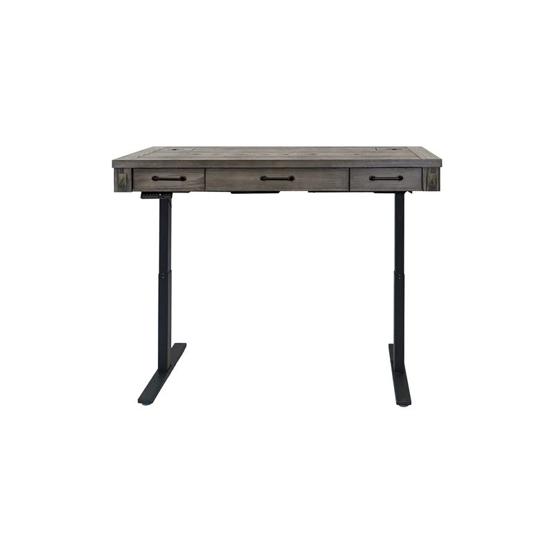 Pemberly Row Wood Electronic Sit/Stand Desk Writing Table Office Storage In Gray 8 Pemberly Row Wood Electronic Sit/Stand Desk Writing Table Office Storage In Gray - Image 6