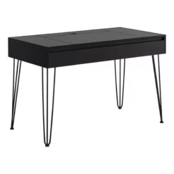 Brant House Niko Veneer Wood Desk With 4 Compartments In Black