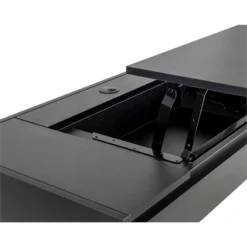 Brant House Niko Veneer Wood Desk With 4 Compartments In Black 14 Brant House Niko Veneer Wood Desk With 4 Compartments In Black -CYMAX Sales 2775482 5 L