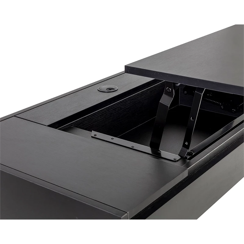 Brant House Niko Veneer Wood Desk With 4 Compartments In Black 8 Brant House Niko Veneer Wood Desk With 4 Compartments In Black - Image 6