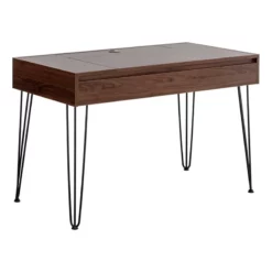 Brant House Niko Wood Desk With 4 Compartments In Walnut Brown