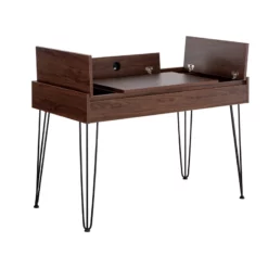 Brant House Niko Wood Desk With 4 Compartments In Walnut Brown -CYMAX Sales 2775493 2 L