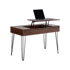 Brant House Niko Wood Desk With 4 Compartments In Walnut Brown -CYMAX Sales 2775493 3 L