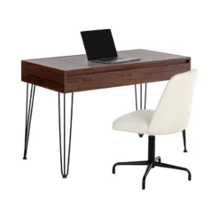 Brant House Niko Wood Desk With 4 Compartments In Walnut Brown -CYMAX Sales 2775493 6 L