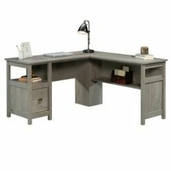 Pemberly Row L-shaped Farmhouse Engineered Wood Writing Desk In Mystic Oak -CYMAX Sales 2775778 11 L