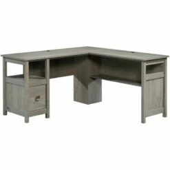 Pemberly Row L-shaped Farmhouse Engineered Wood Writing Desk In Mystic Oak