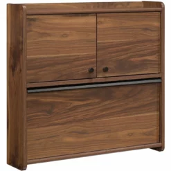 Pemberly Row Mid-Century Engineered Wood Wall Mount Writing Desk In Grand Walnut