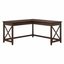 Pemberly Row L Shaped Contemporary Engineered Wood Desk In Cherry