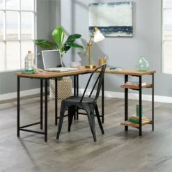 Pemberly Row L-shaped Traditional Engineered Wood Desk In Sindoori Mango/Natural -CYMAX Sales 2776010 3 L