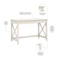 Pemberly Row Farmhouse Engineered Wood Writing Desk In Line White Oak -CYMAX Sales 2776042 13 L