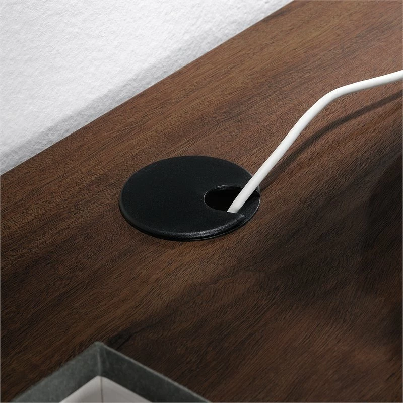 Pemberly Row Contemporary Engineered Wood Computer Desk In Spiced Mahogany 6 Pemberly Row Contemporary Engineered Wood Computer Desk In Spiced Mahogany - Image 4