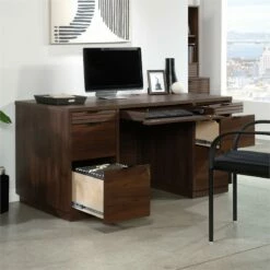 Pemberly Row Contemporary Engineered Wood Computer Desk In Spiced Mahogany 21 Pemberly Row Contemporary Engineered Wood Computer Desk In Spiced Mahogany -CYMAX Sales 2776150 15 L