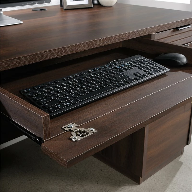 Pemberly Row Contemporary Engineered Wood Computer Desk In Spiced Mahogany 8 Pemberly Row Contemporary Engineered Wood Computer Desk In Spiced Mahogany - Image 6