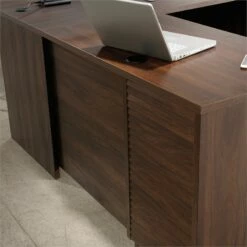 Pemberly Row 72" L-shaped Contemporary Engineered Wood Computer Desk In Mahogany -CYMAX Sales 2776154 16 L