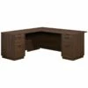 Pemberly Row 72" L-shaped Contemporary Engineered Wood Computer Desk In Mahogany -CYMAX Sales 2776154 L