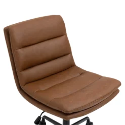 Ayuka Brown Faux Leather Adjustable Height Swivel Office Chair 18 Ayuka Brown Faux Leather Adjustable Height Swivel Office Chair -CYMAX Sales 2779826 5 L