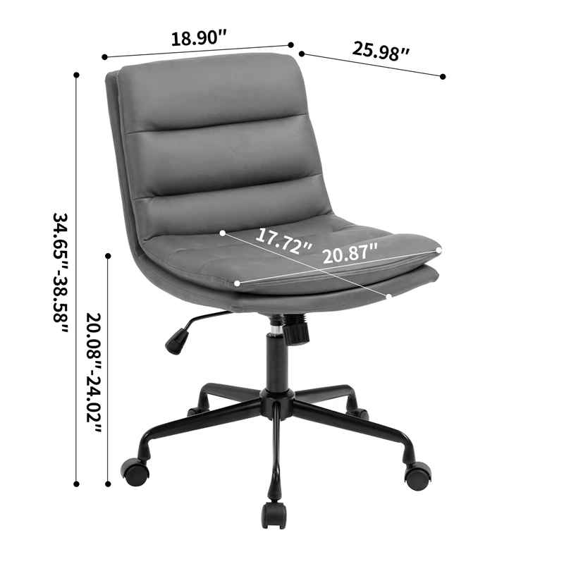 Ayuka Brown Faux Leather Adjustable Height Swivel Office Chair 6 Ayuka Brown Faux Leather Adjustable Height Swivel Office Chair - Image 4