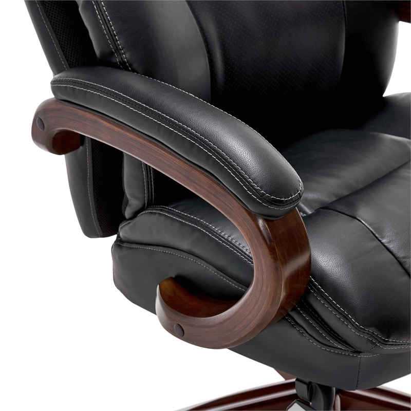 Pemberly Row 32" Upholstered Modern Faux Leather Executive Office Chair In Black 6 Pemberly Row 32" Upholstered Modern Faux Leather Executive Office Chair In Black - Image 4