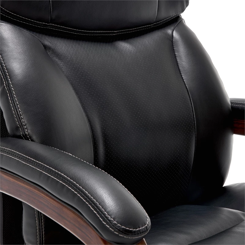 Pemberly Row 32" Upholstered Modern Faux Leather Executive Office Chair In Black 7 Pemberly Row 32" Upholstered Modern Faux Leather Executive Office Chair In Black - Image 5
