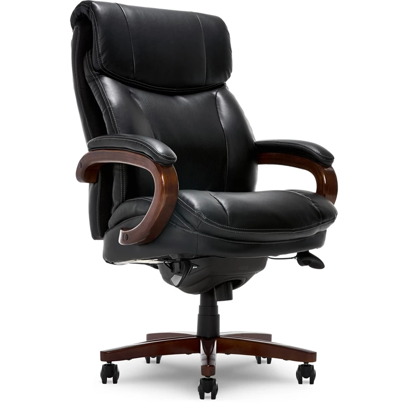 Pemberly Row 32" Upholstered Modern Faux Leather Executive Office Chair In Black 3 Pemberly Row 32" Upholstered Modern Faux Leather Executive Office Chair In Black