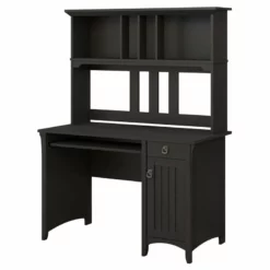 Salinas Small Computer Desk With Hutch In Cape Cod Gray - Engineered Wood -CYMAX Sales 343187 3 L