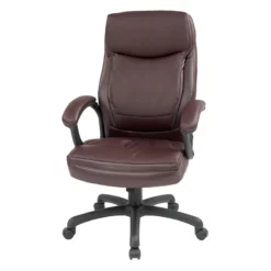 Executive High Back Burgundy Red Bonded Leather Office Chair -CYMAX Sales 365172 3 L
