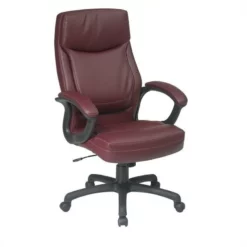 Executive High Back Burgundy Red Bonded Leather Office Chair -CYMAX Sales 365172 L